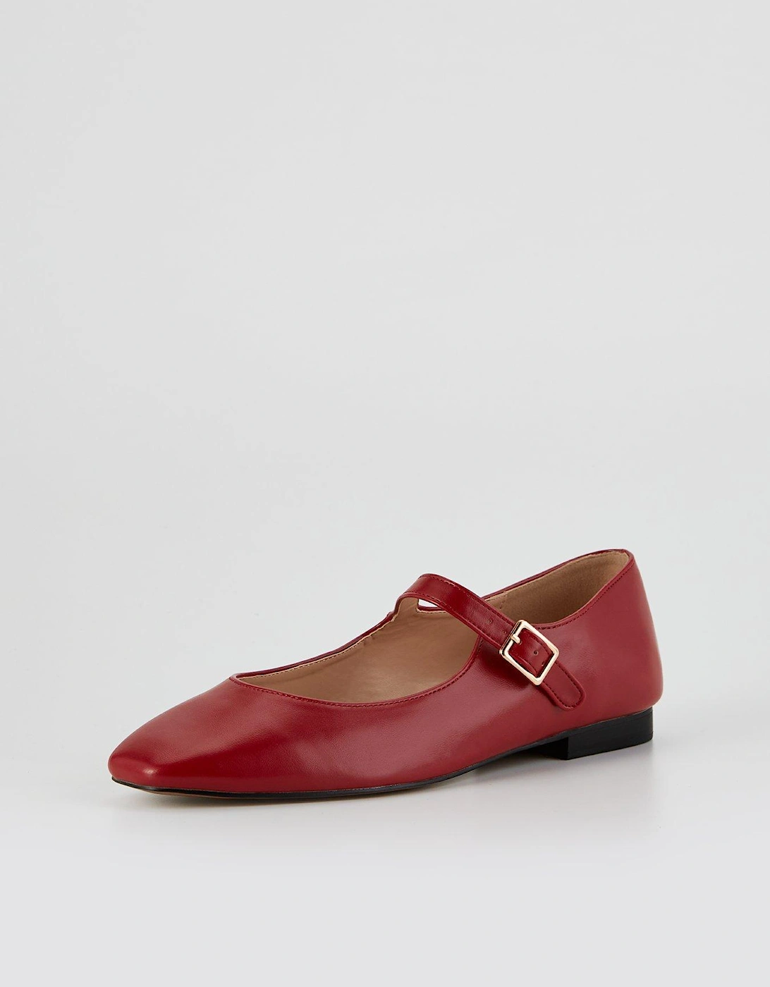 Single Strap Mary Jane Ballet Shoes - Fuchsia