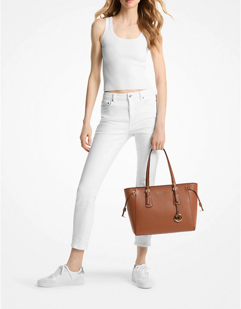 Voyager Medium Crossgrain Leather Tote Bag