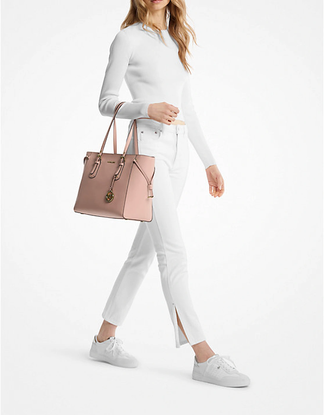 Voyager Medium Crossgrain Leather Tote Bag