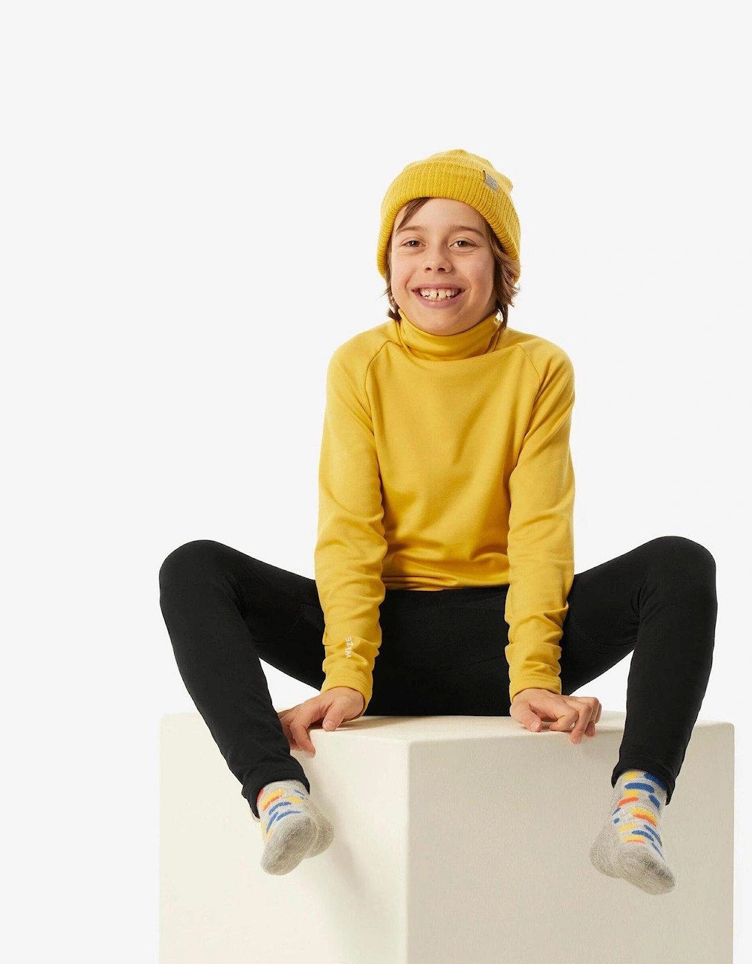 Kids' 500 Ski Baselayer Top - Ochre