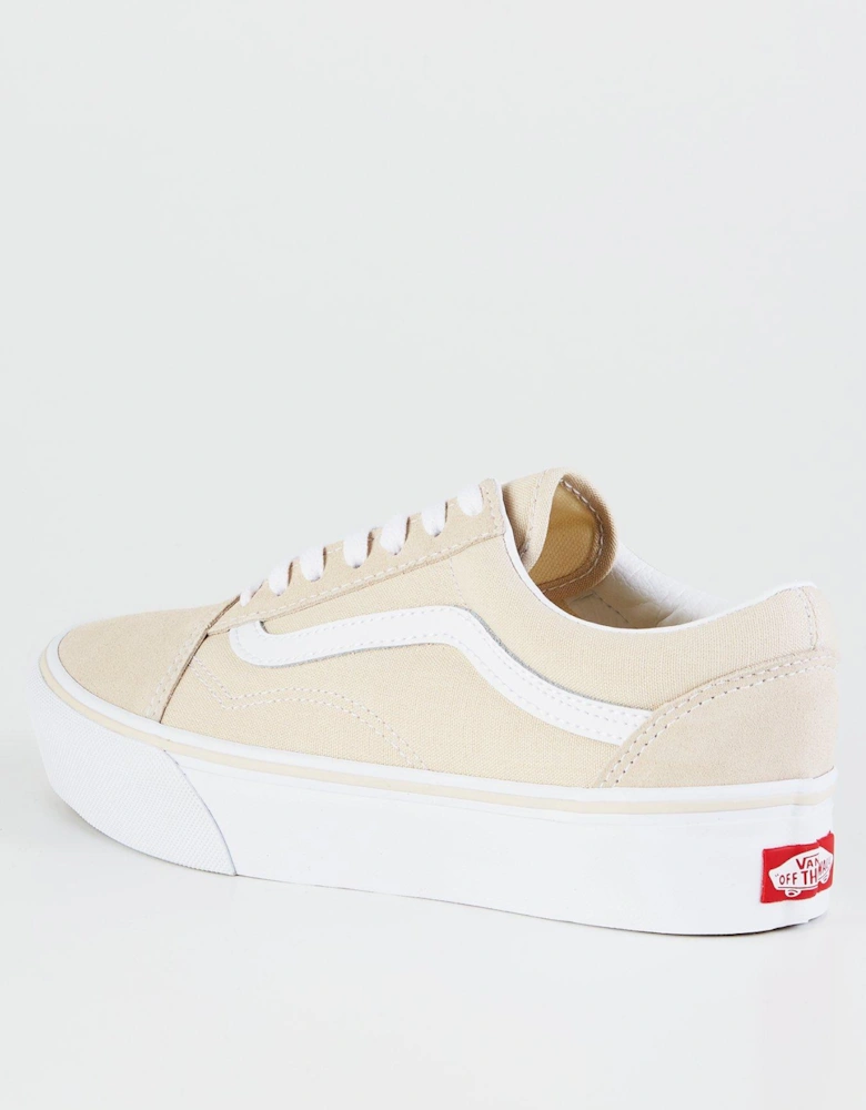 Womens Old Skool Platform Trainers - Blue - Beige