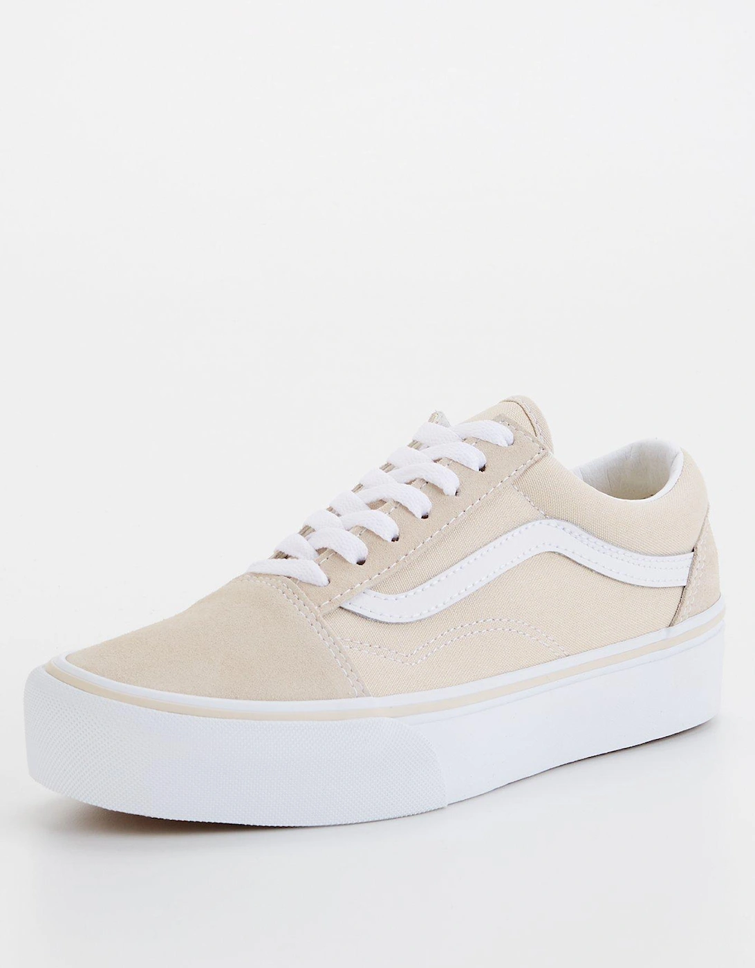 Womens Old Skool Platform Trainers - Blue - Beige