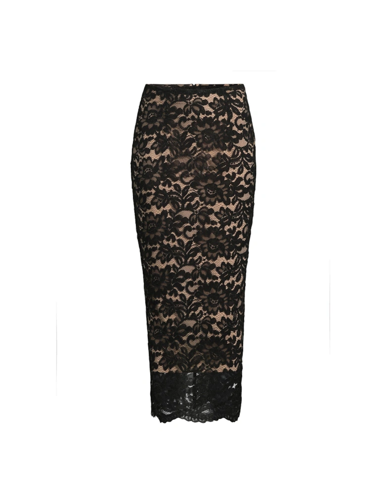 Lace Midaxi Skirt - Black