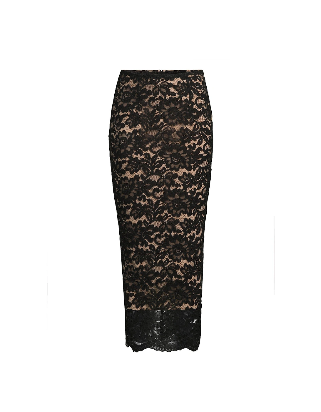 Lace Midaxi Skirt - Black