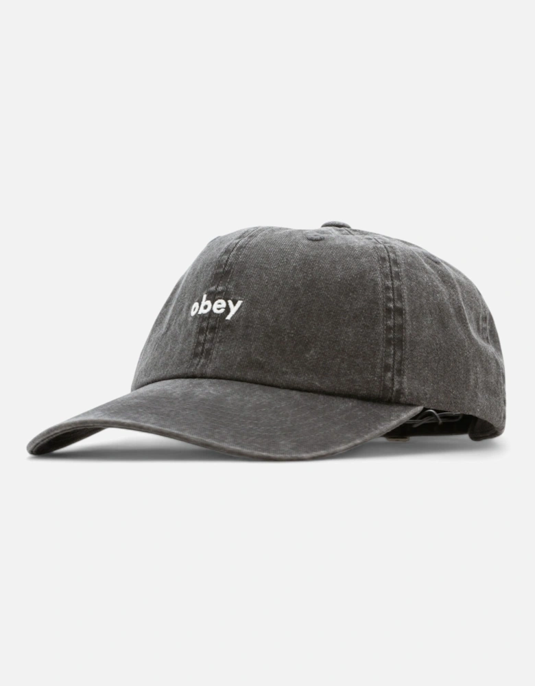 Pigment Lowercase 6 Panel Snapback Cap - Pigment Black