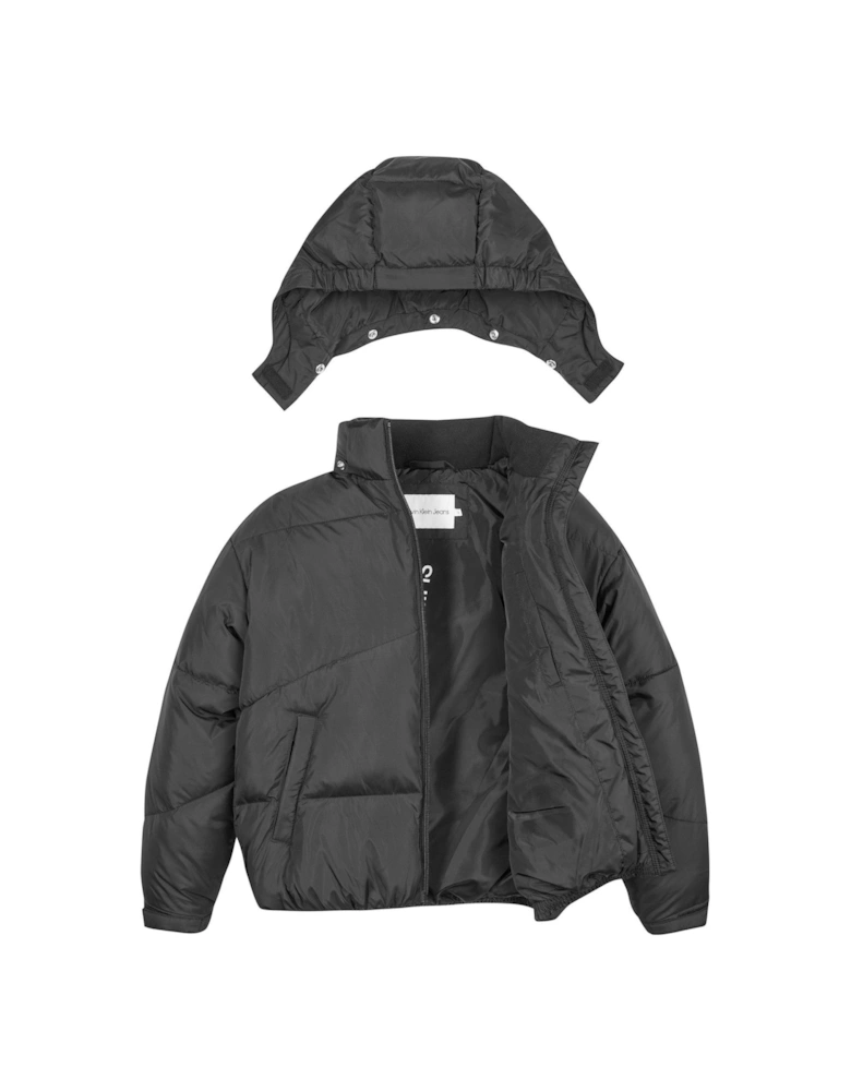 Girls CK Short Padded Jacket - Black