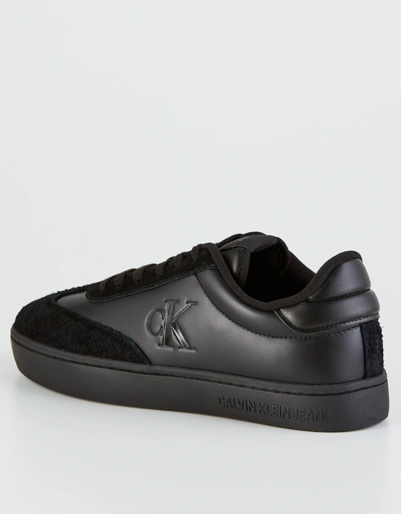 Mixed Material Cupsole Trainers - Black