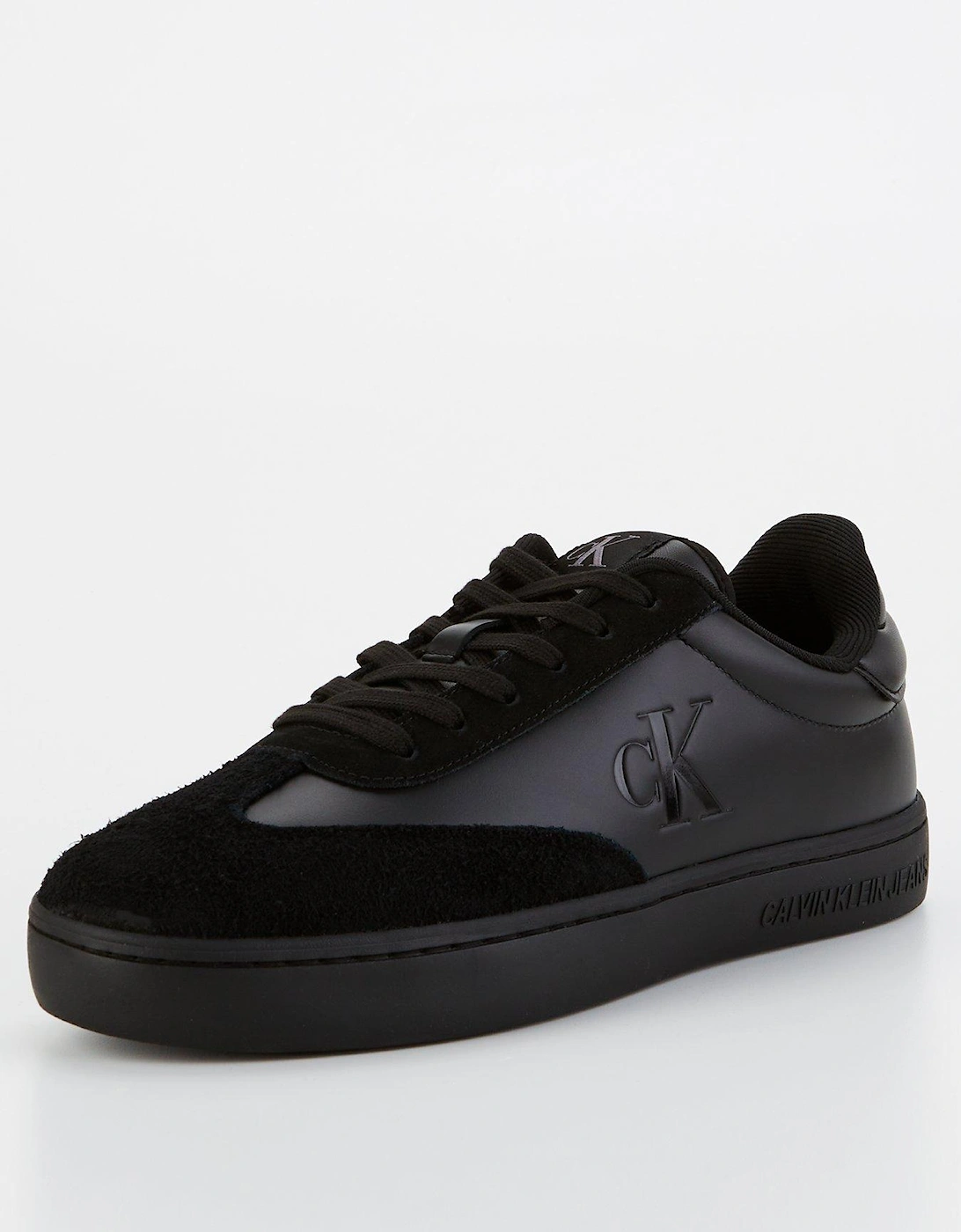 Mixed Material Cupsole Trainers - Black