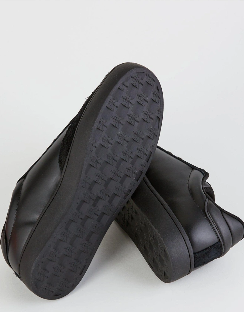 Mixed Material Cupsole Trainers - Black