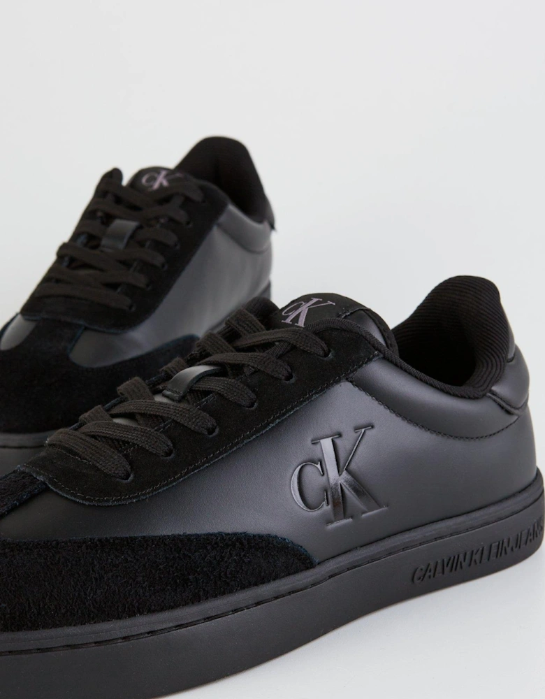 Mixed Material Cupsole Trainers - Black