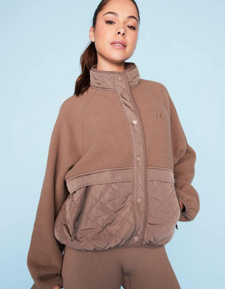 Womens Training Technique Quilt Jacket - Brown