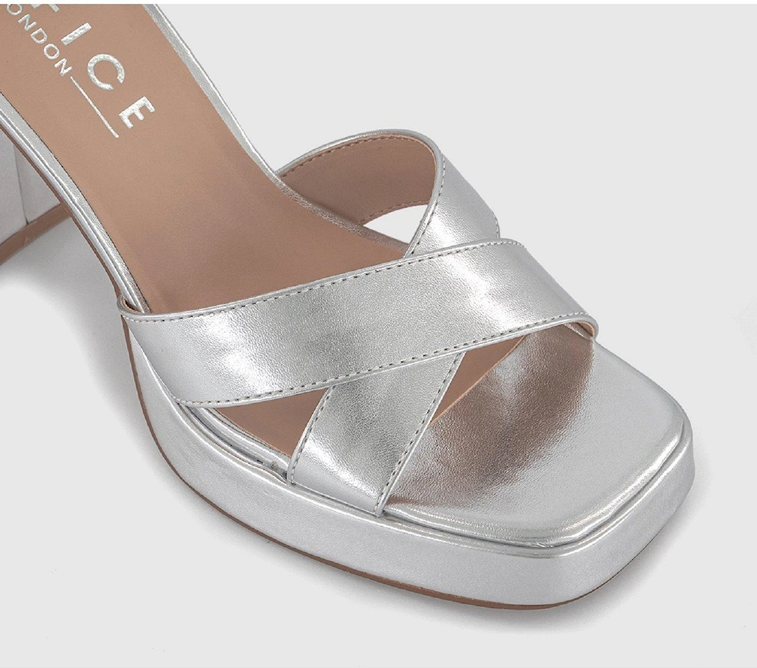 Closed Back Platform Shoes - Silver