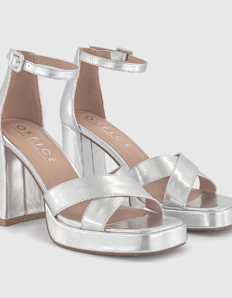 Closed Back Platform Shoes - Silver