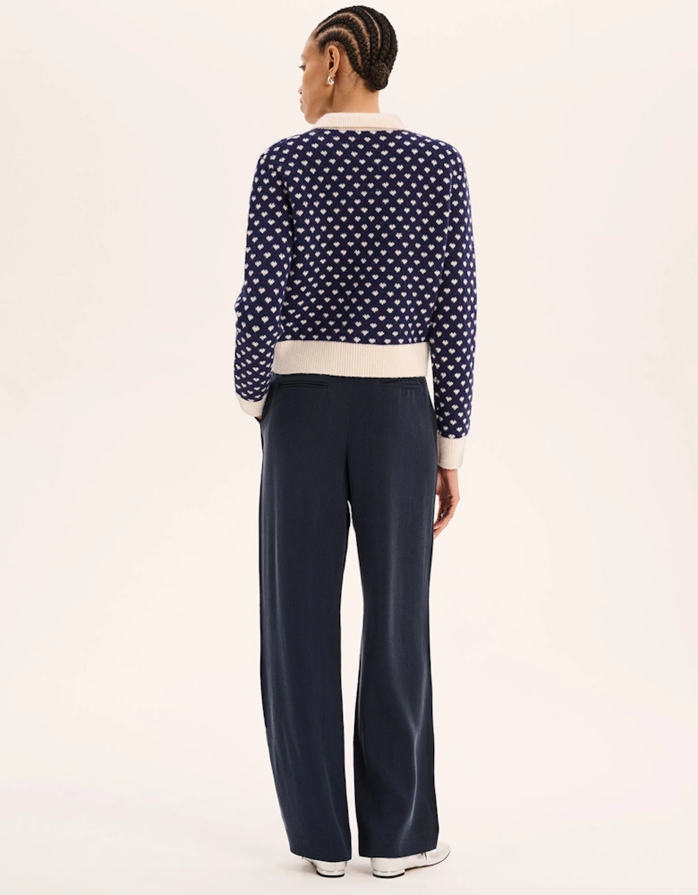 Loren Mini Heart Jumper in Navy