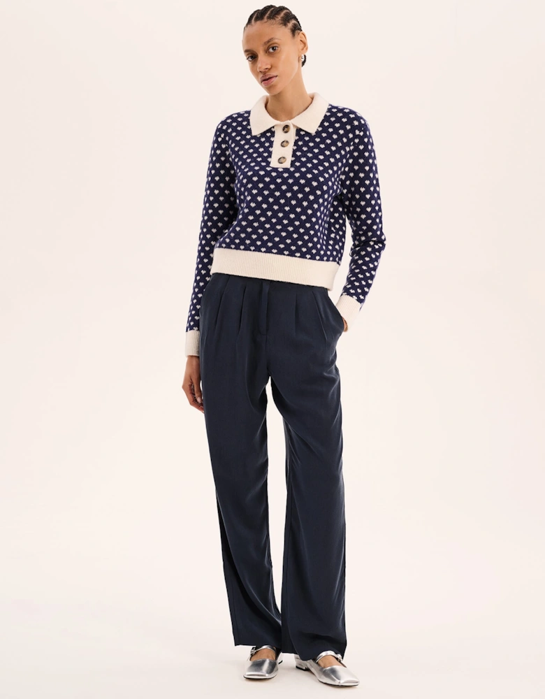 Loren Mini Heart Jumper in Navy