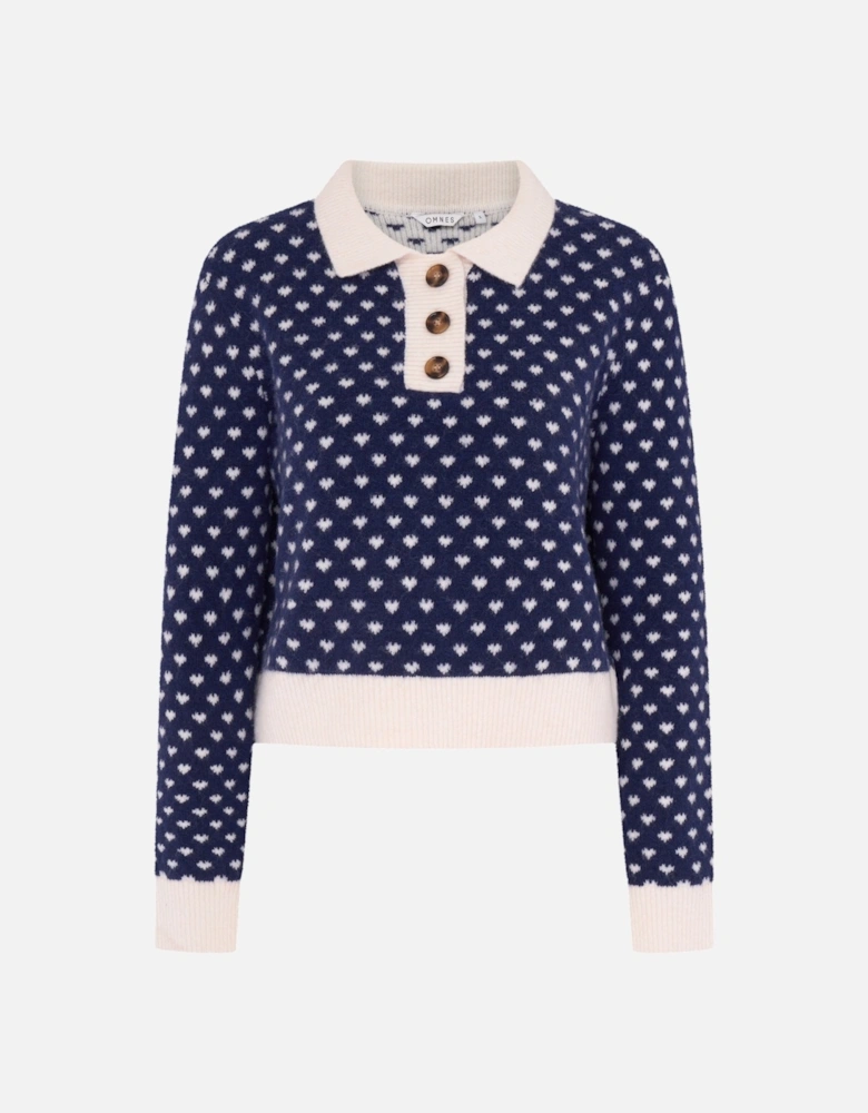 Loren Mini Heart Jumper in Navy