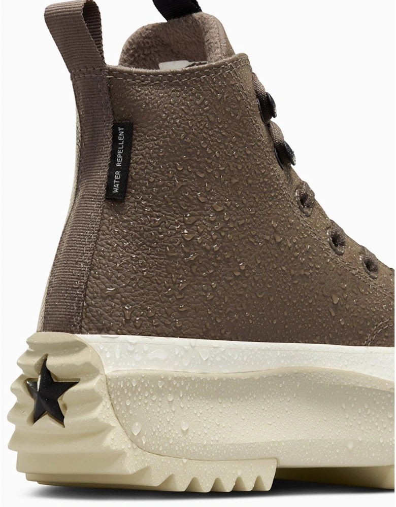 Womens Weatherized Leather Run Star Hike Trainers - Truffle/Black/Egret