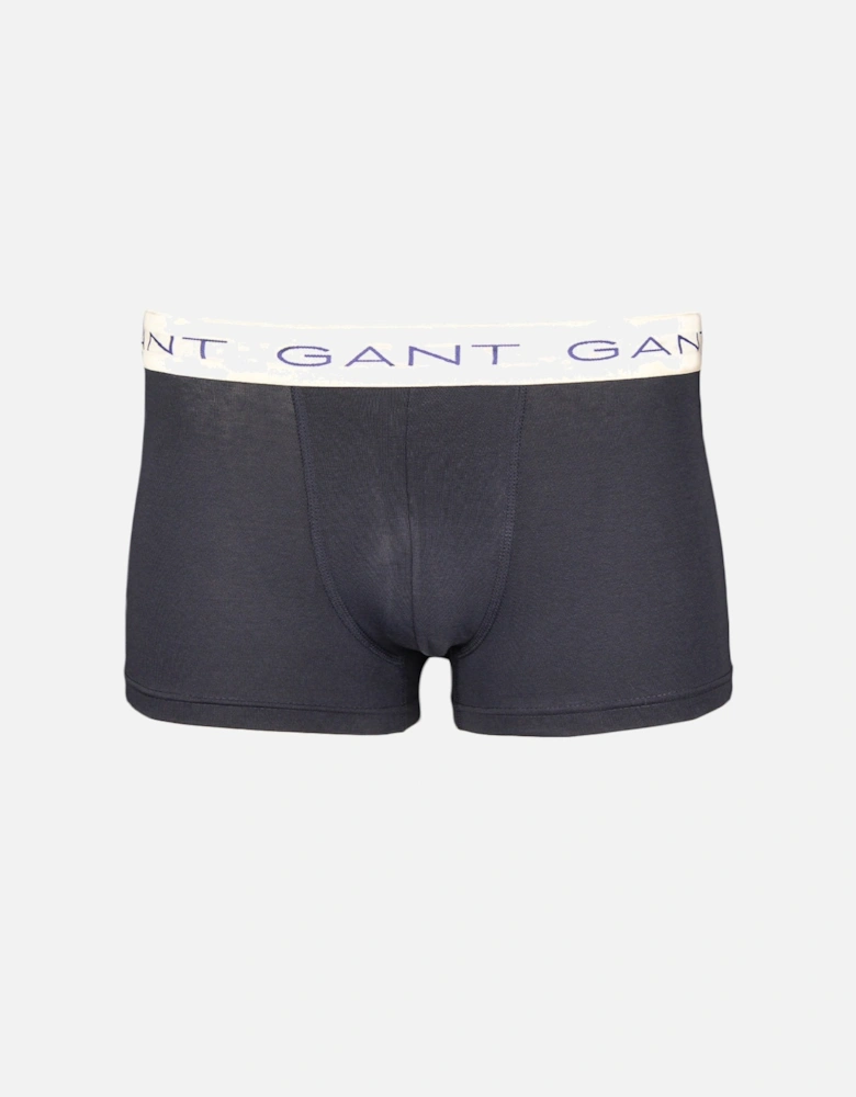 5-Pack Contrast Waistband Boxer Trunks, Navy/Blue/White/Red