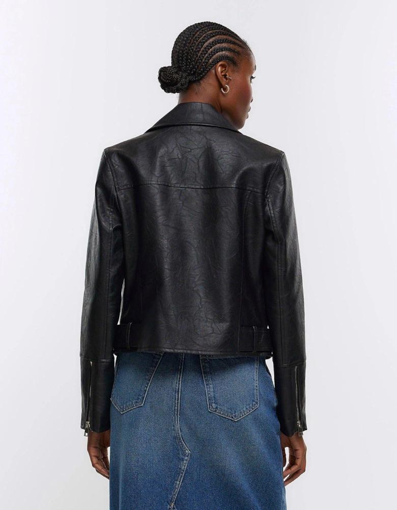 Pu Biker Jacket - Black