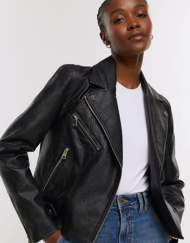 Pu Biker Jacket - Black