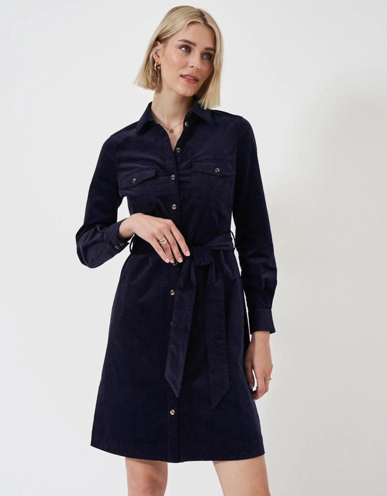 Elsie Cord Shirt Dress - Navy