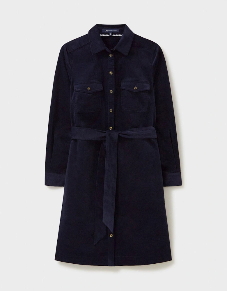 Elsie Cord Shirt Dress - Navy