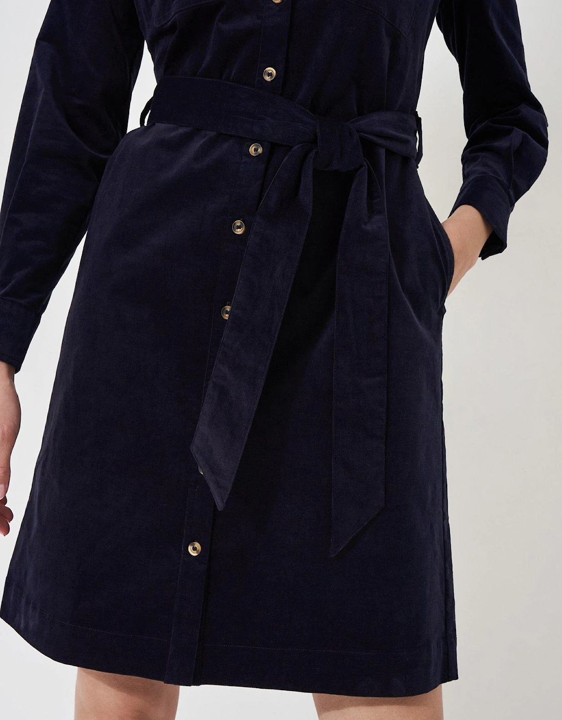 Elsie Cord Shirt Dress - Navy