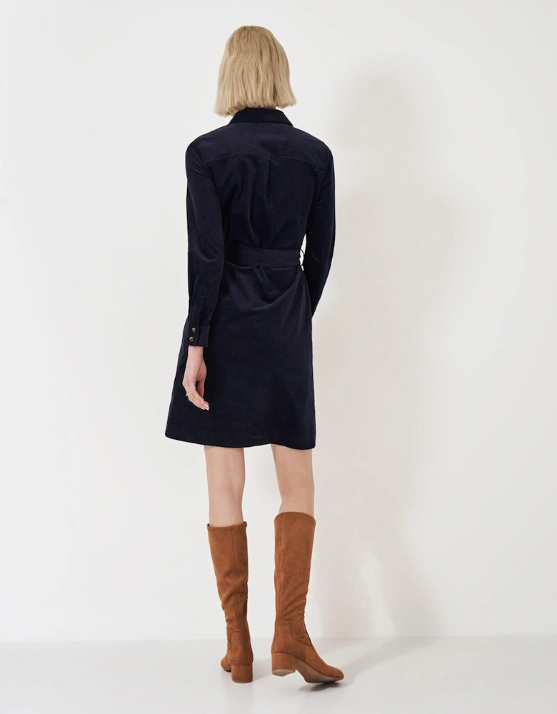 Elsie Cord Shirt Dress - Navy