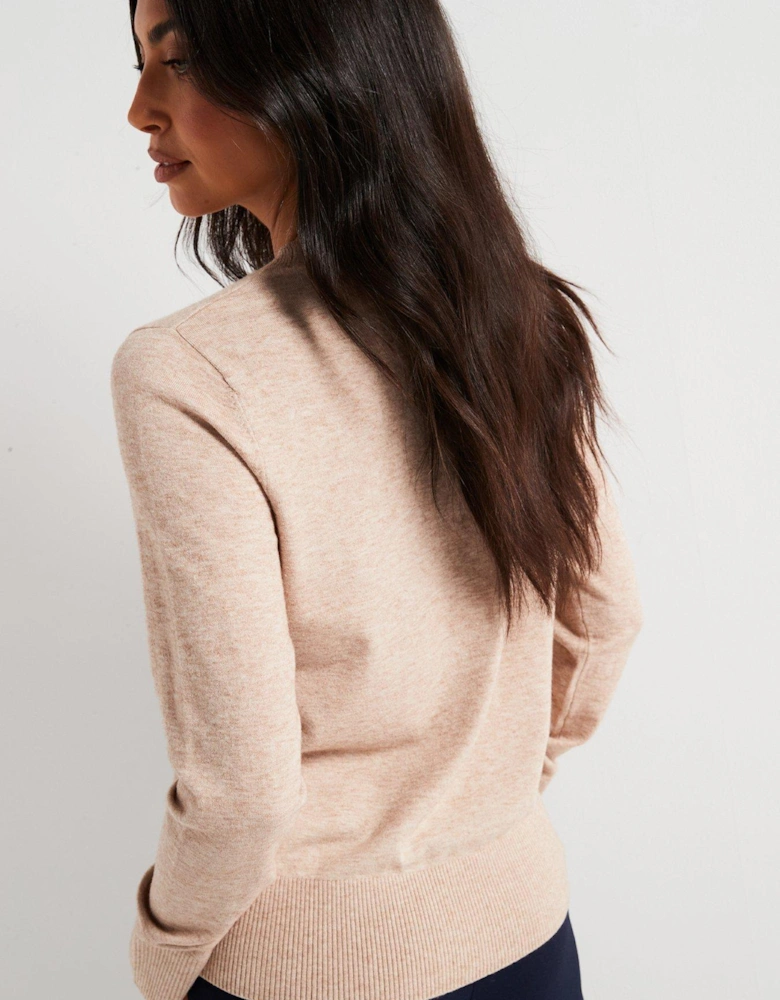 Relaxed Crew Neck Jumper - Beige