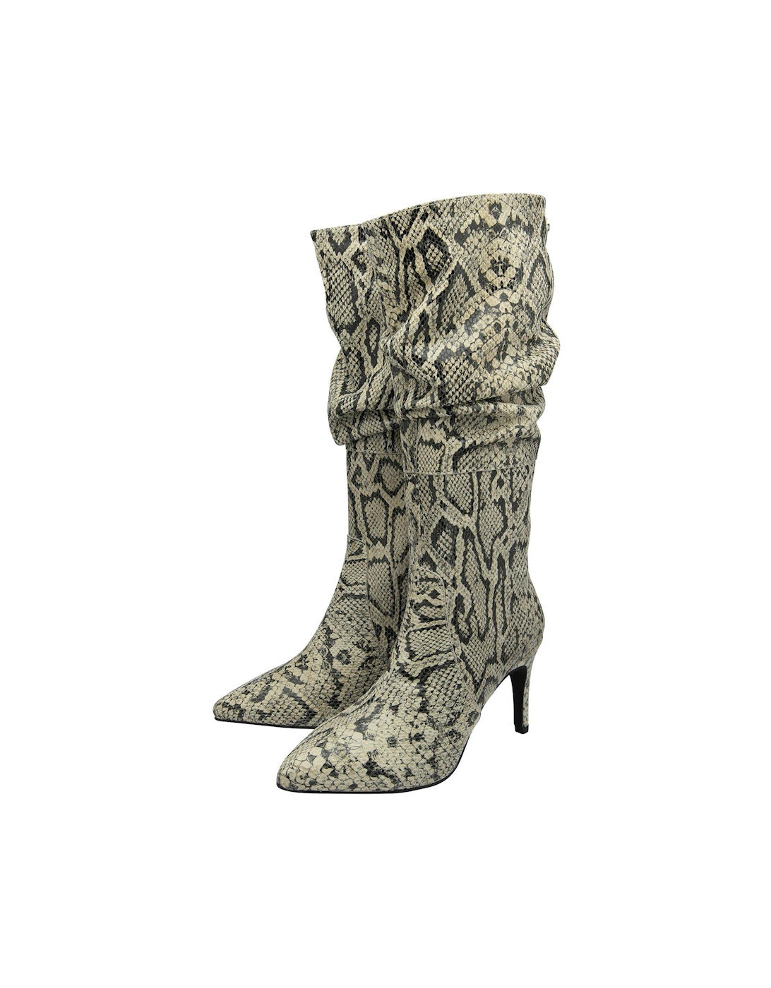 Roslin Snake Slouch Boot - Grey