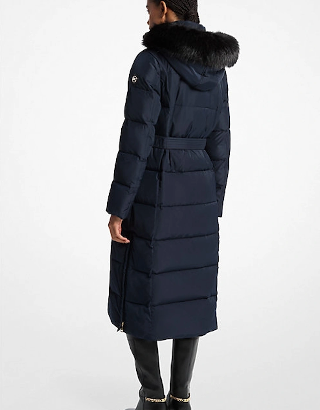 Faux Fur Trim Quilted Puffer Coat