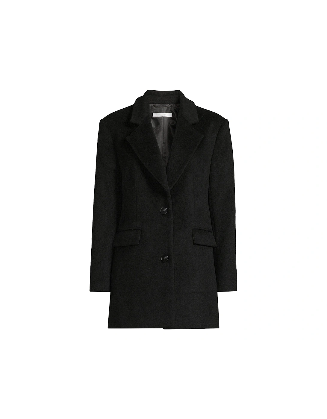 Faux Wool Oversized Blazer - Black