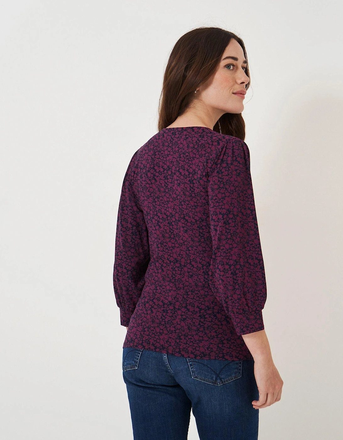 3/4 Sleeve Wrap Top - Red