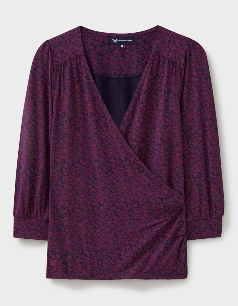 3/4 Sleeve Wrap Top - Red