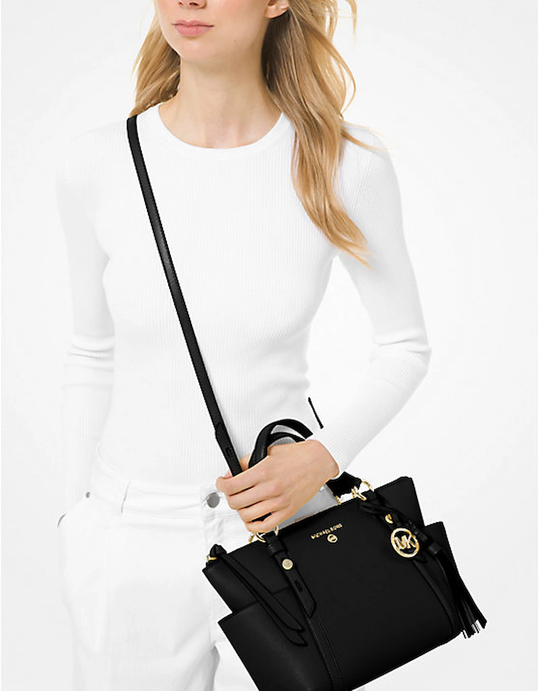 Sullivan Small Saffiano Leather Top-Zip Tote Bag