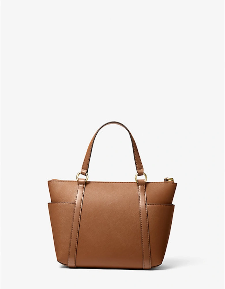 Sullivan Small Saffiano Leather Top-Zip Tote Bag