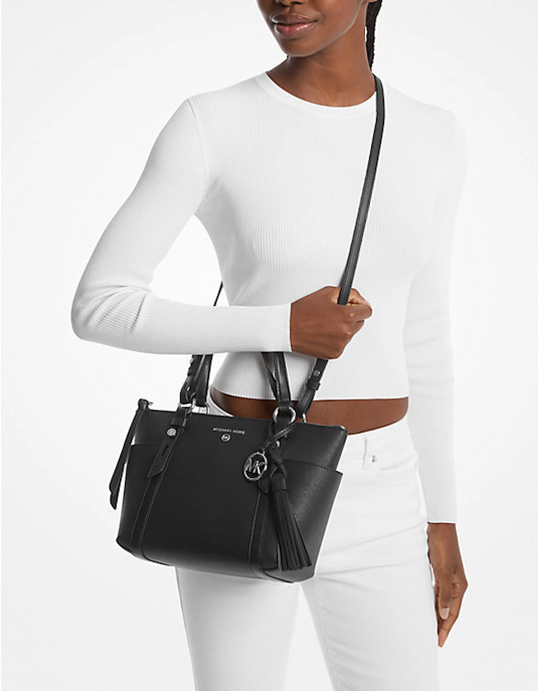 Sullivan Small Saffiano Leather Top-Zip Tote Bag