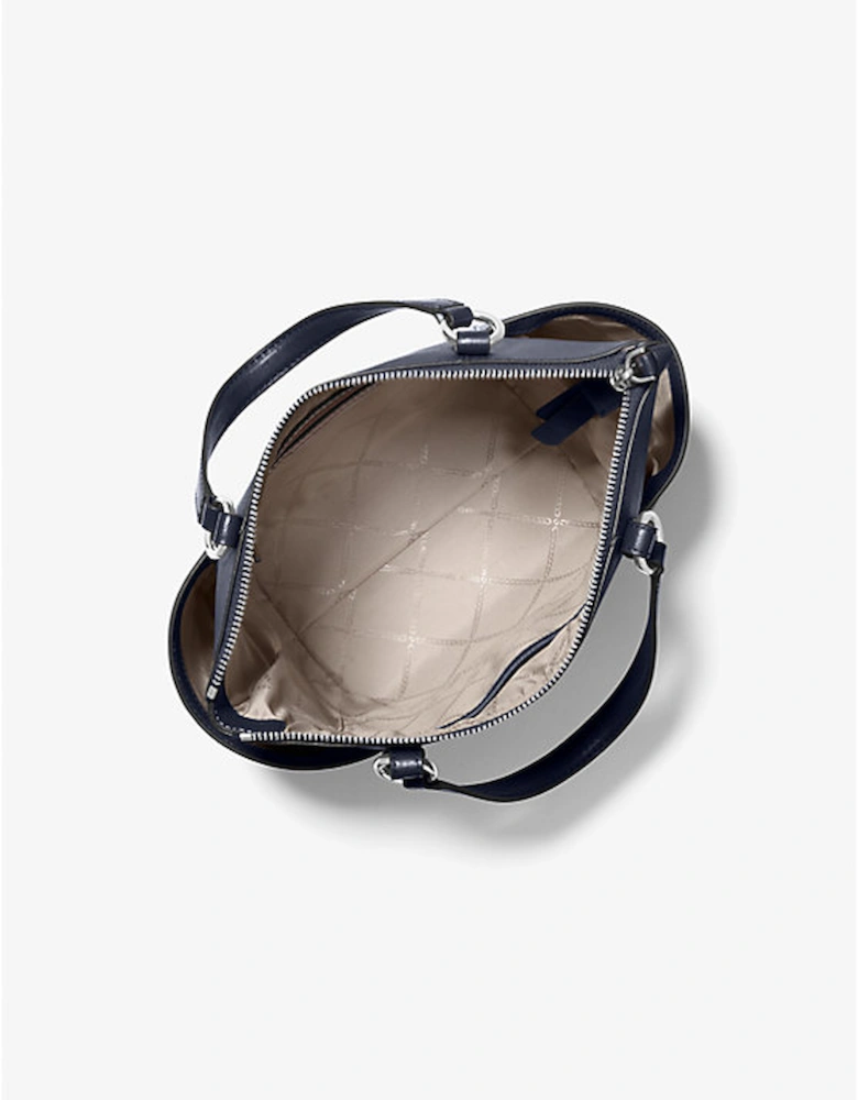 Sullivan Small Saffiano Leather Top-Zip Tote Bag