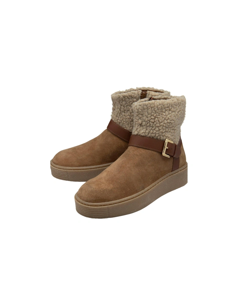 Hetton Fur Lined Suede Ankle Boot - Tan