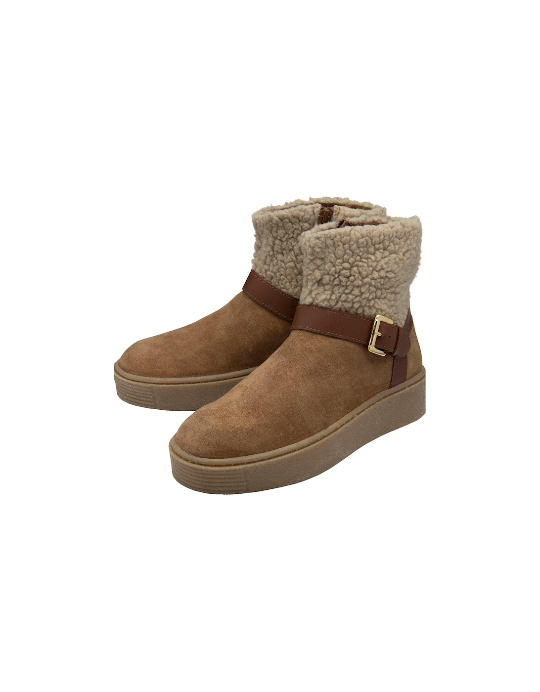 Hetton Fur Lined Suede Ankle Boot - Tan