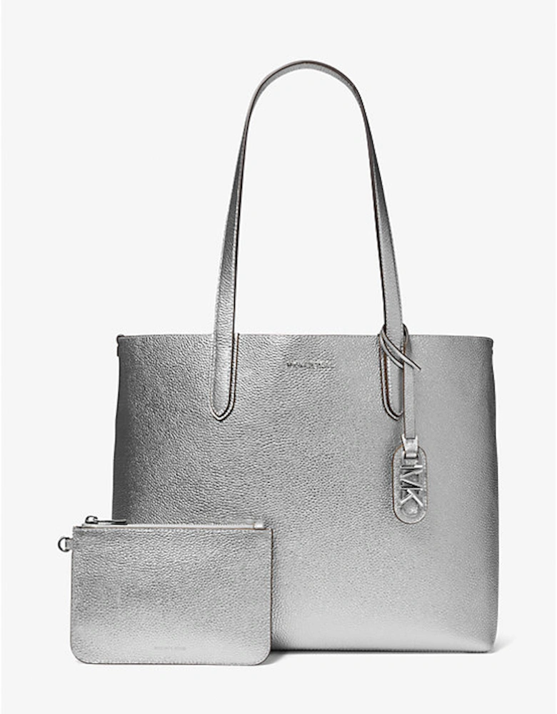 Eliza Extra-Large Metallic Pebbled Leather Reversible Tote Bag