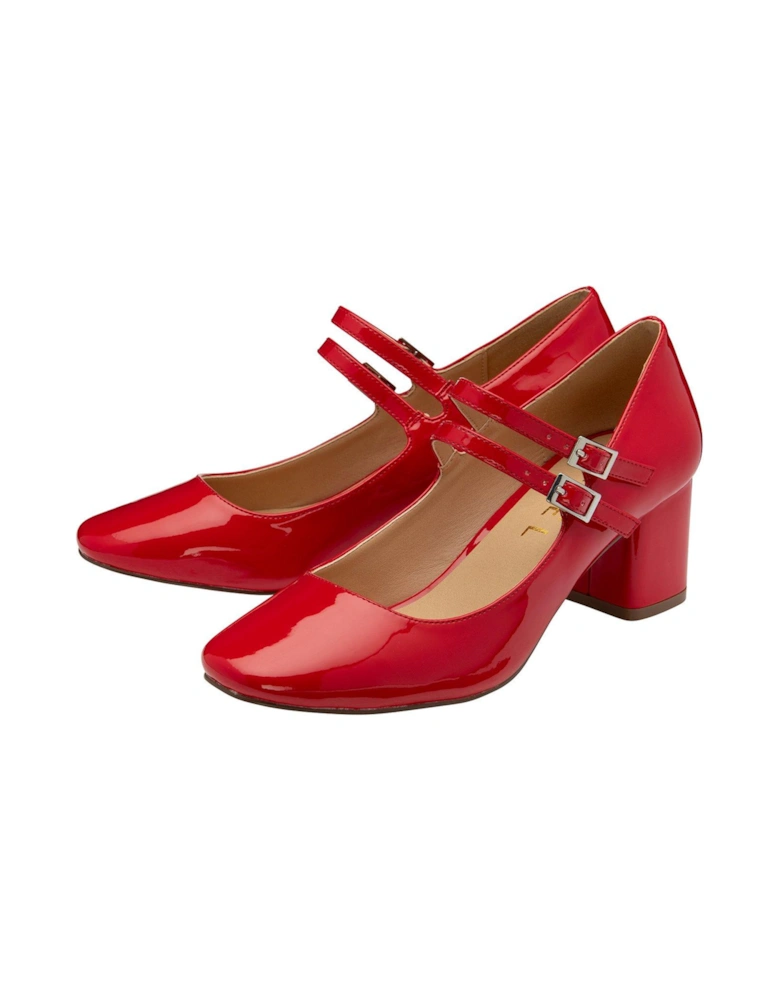 Howth Heeled Mary Jane - Red