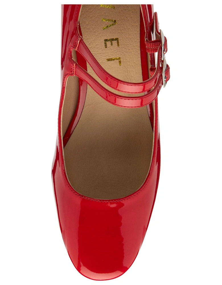 Howth Heeled Mary Jane - Red