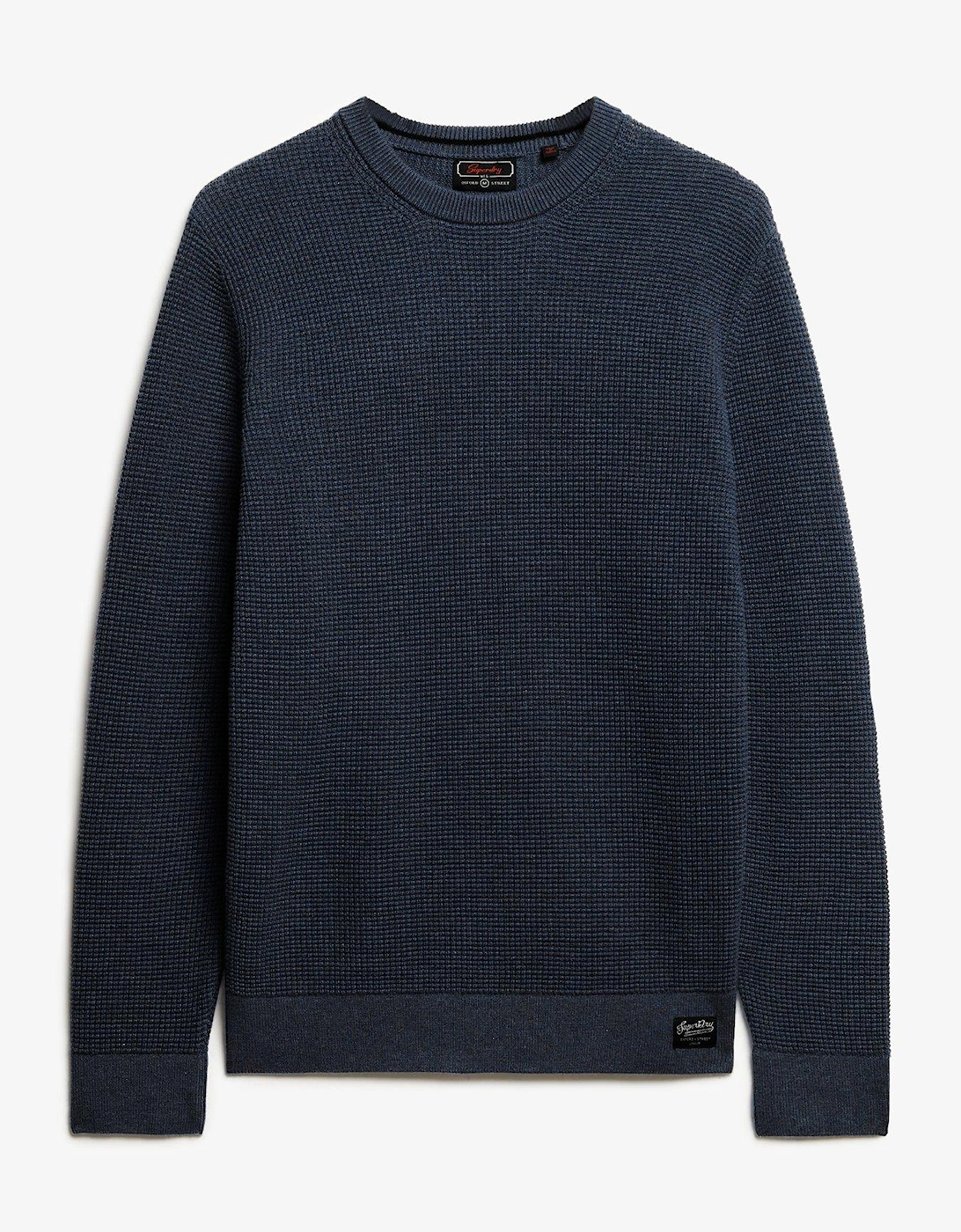Textured Crew Knitted Jumper - Blue