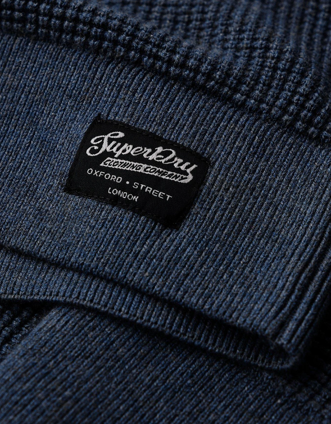 Textured Crew Knitted Jumper - Blue