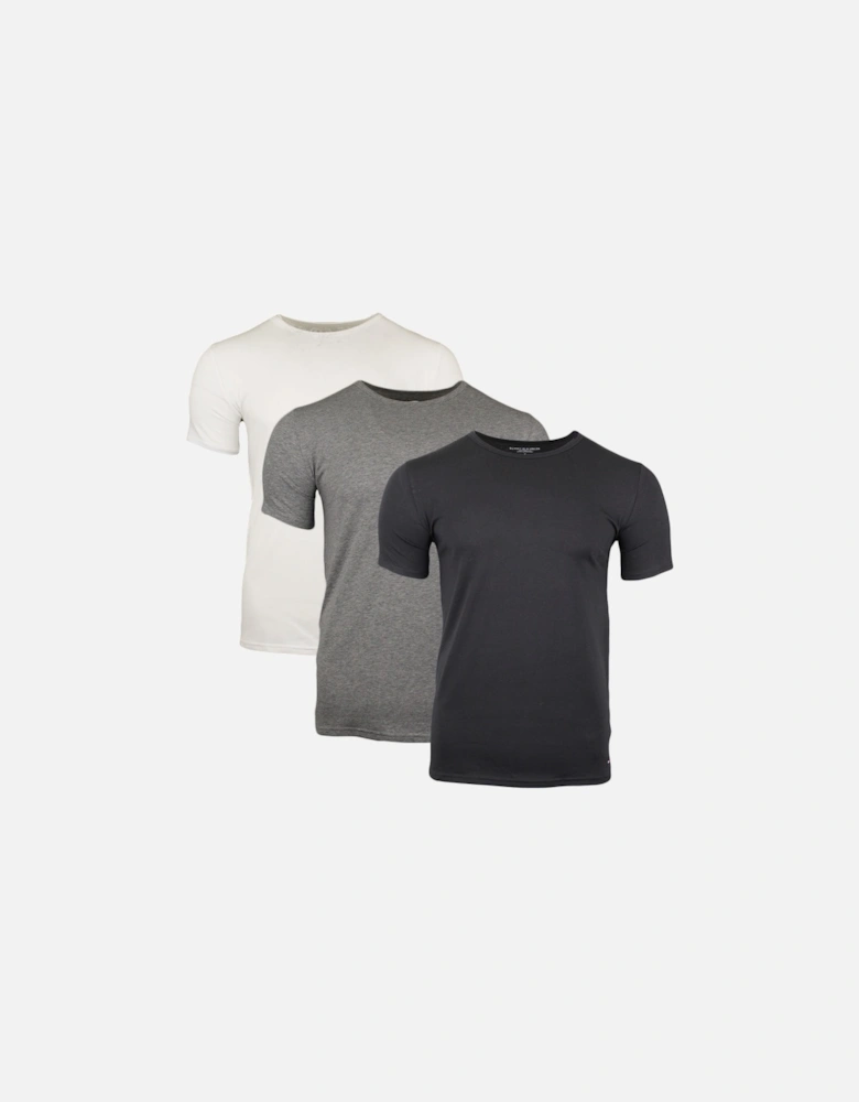 3-Pack Premium Essentials Stretch T-Shirts, Black/White/Grey Heather