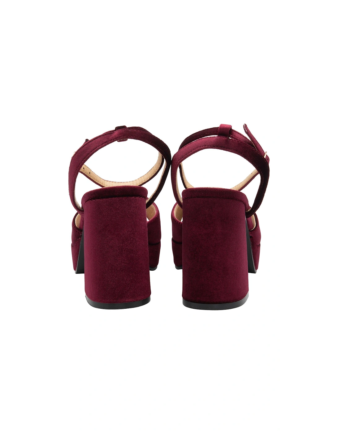 Surina Velvet Platform Heels - Burgundy