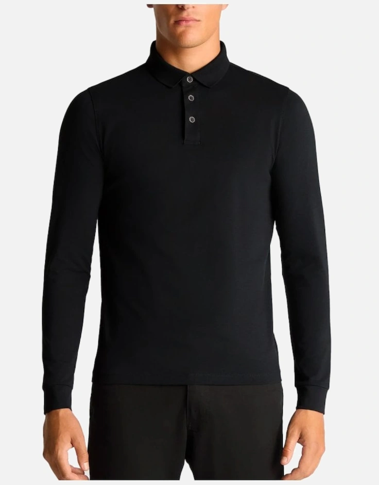 Long Sleeve Polo Shirt Black