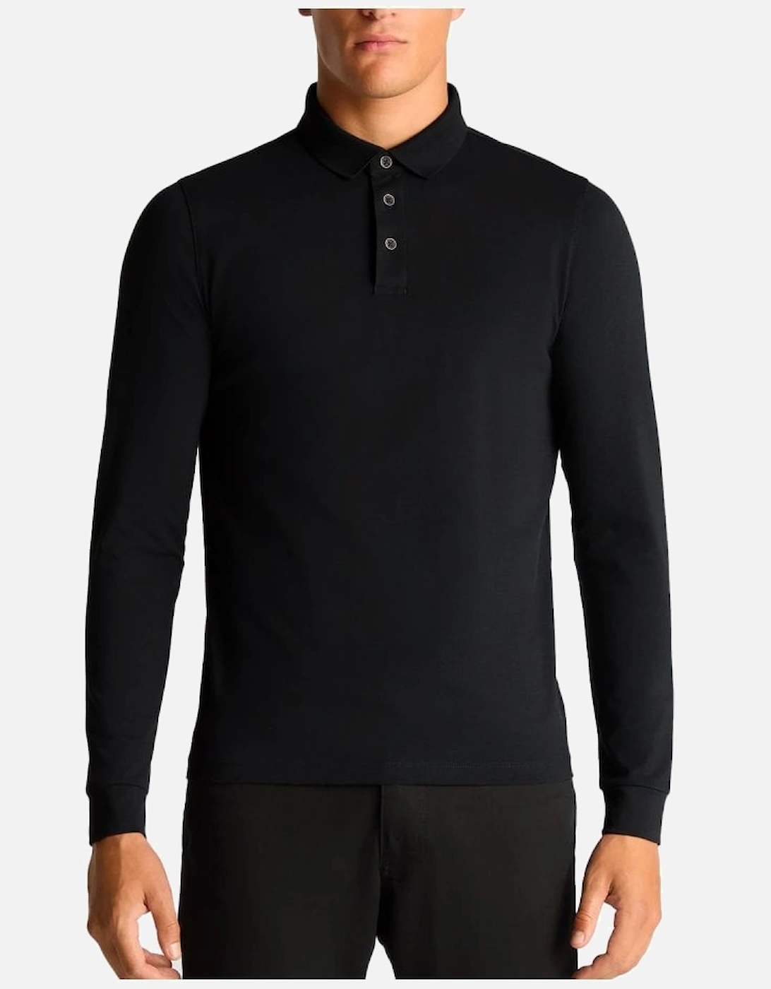 Long Sleeve Polo Shirt Black, 4 of 3