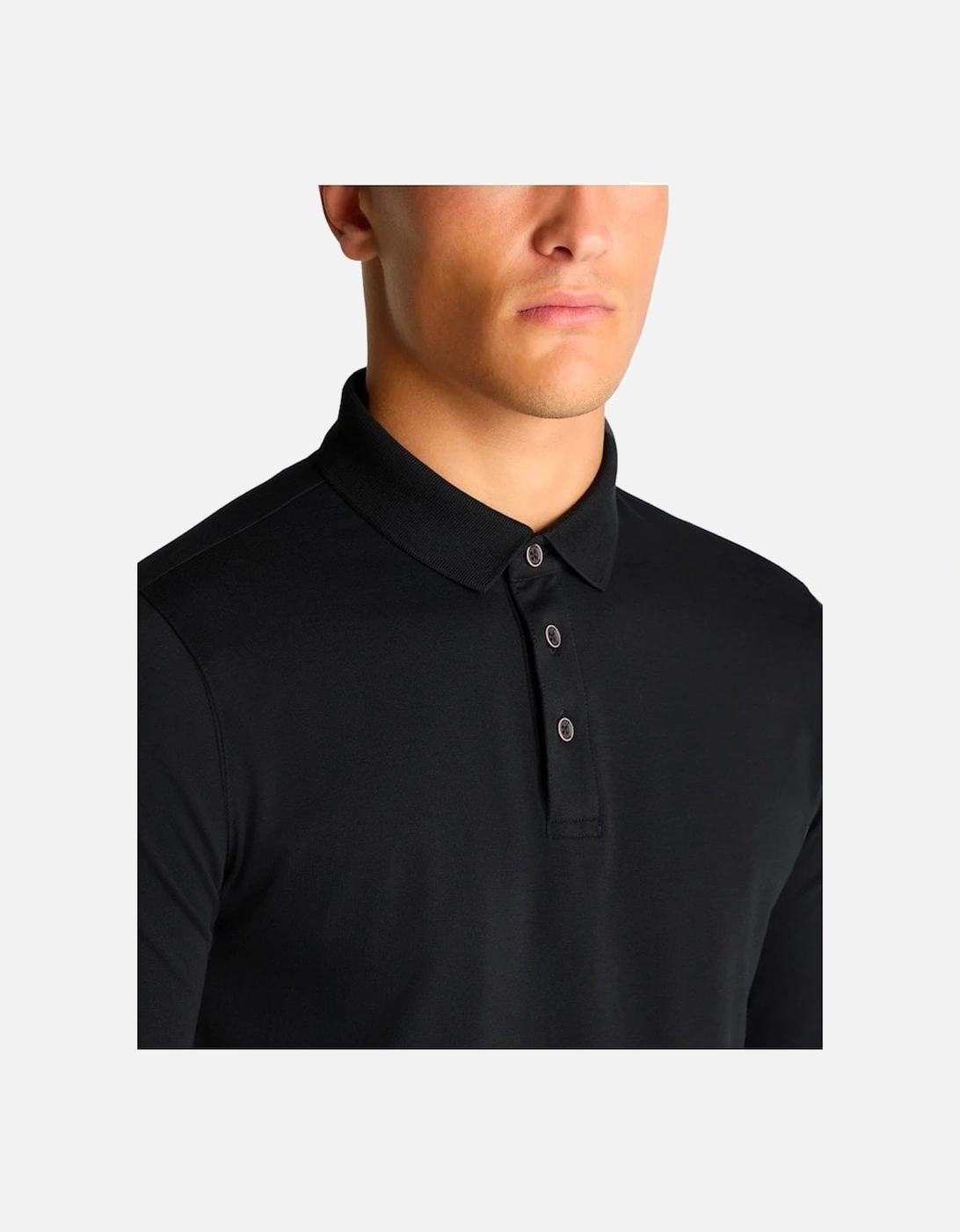 Long Sleeve Polo Shirt Black